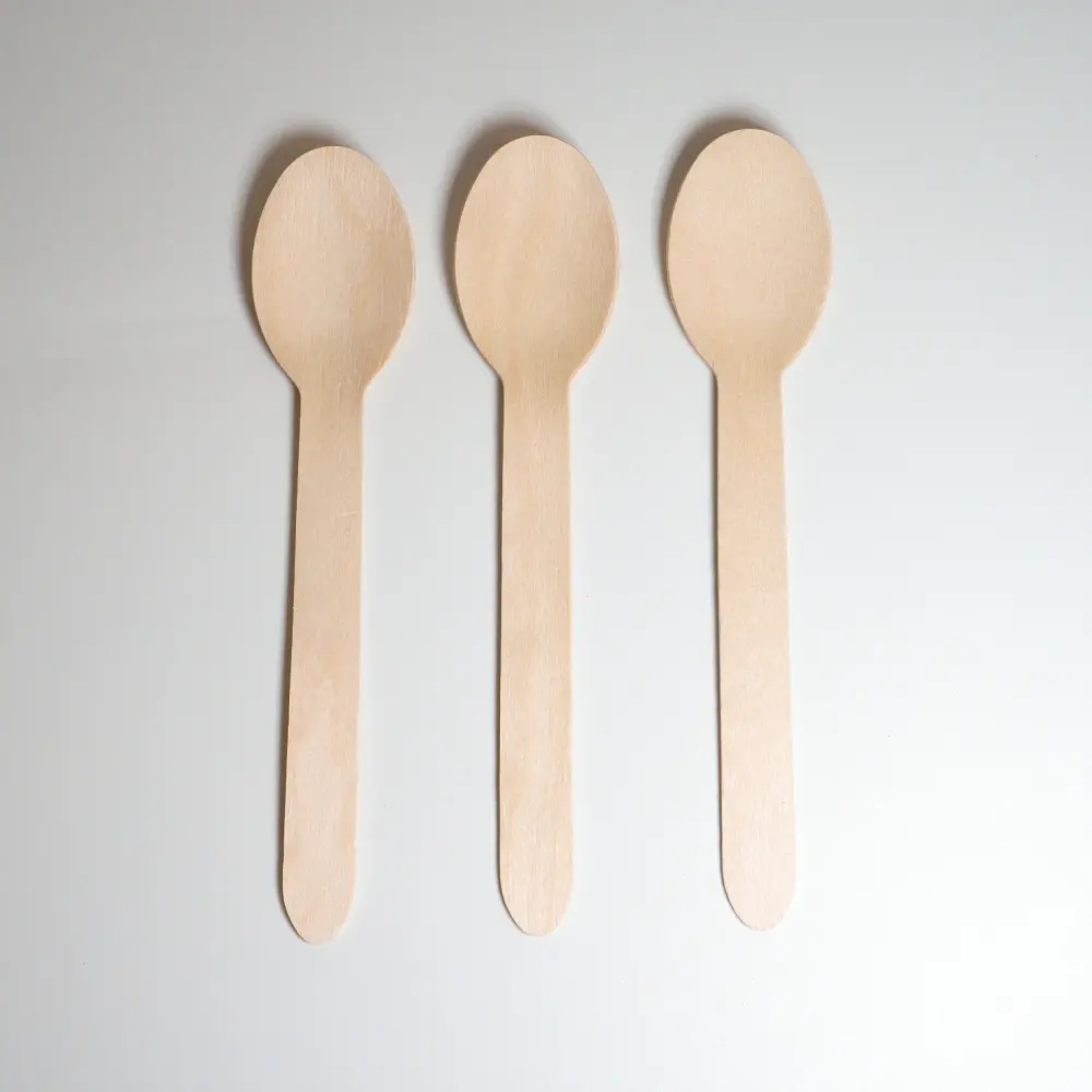 100% Natural Bulk Disposable 160mm Wooden Spoon