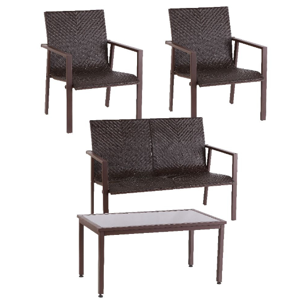 4-Piece Wicker Armchair set