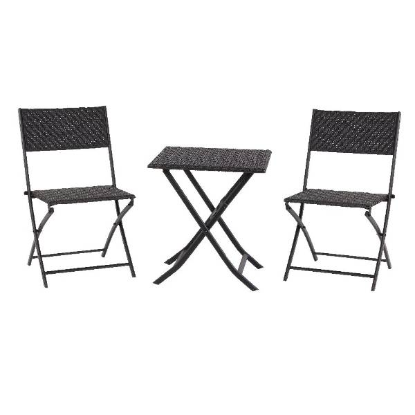 3-Piece Wicker Folding Chair set