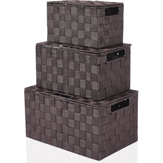 Multi-Size Customizable Woven Storage Box Three-Piece Set