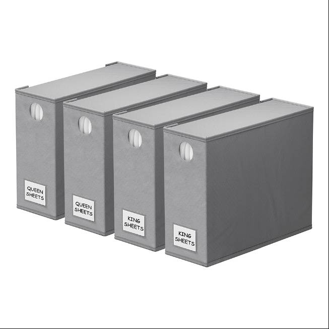 Foldable Home Bed Sheet Storage Box Bins Bedding Organizer
