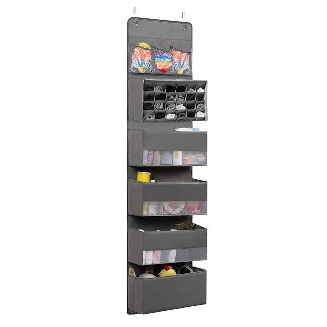 Hanging Toy Clothes Storage Bag Behind Multi-Layer Door Of Home Bedroom
