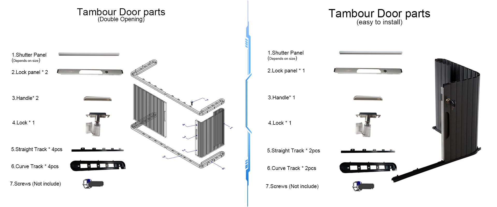 how to install pvc tambour door