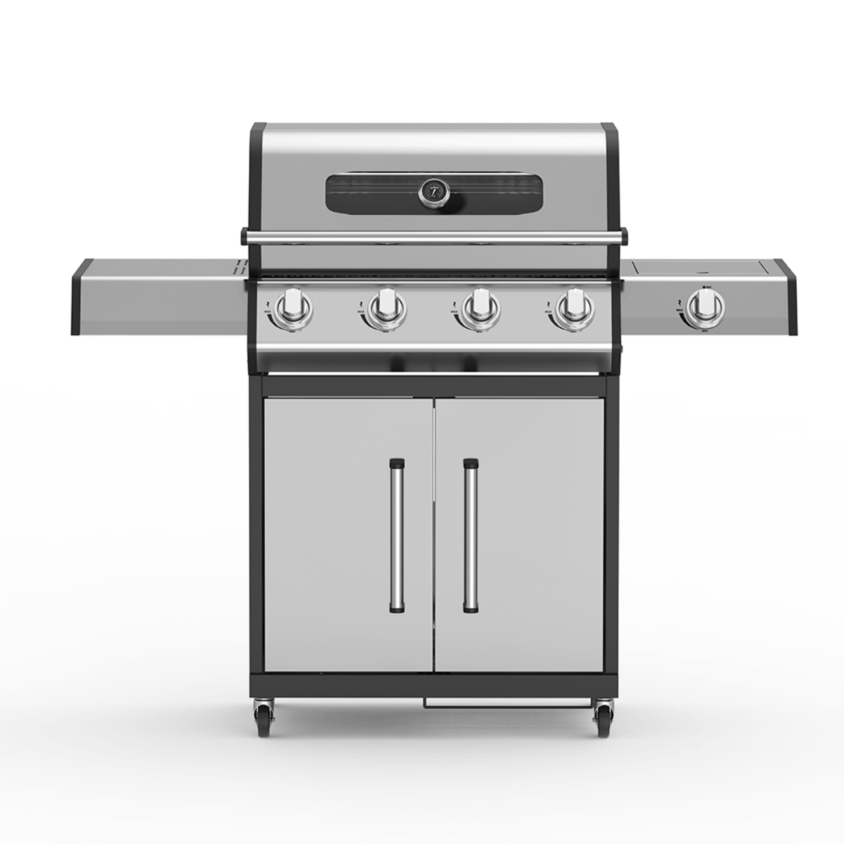 EQBA14B-2 GAS GRILL BBQ-4 +1 STAINLESS STEEL GAS GRILL WITH SIDE BURNER WITH VIEW LID