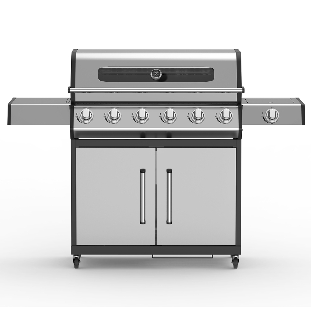 EQBA16B-2 BBQ 6 BURNER WITH SIDE BURNER GAS GRILL PATIO PROPANE GAS GRILL STAINLESS STEEL