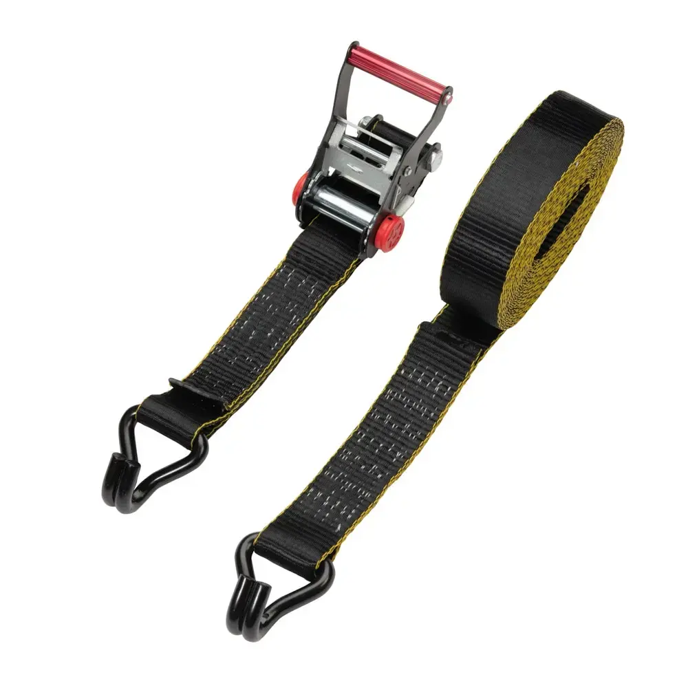 Ratchet Tie-Down Straps with double J Hooks, 2" x 27' Ratchet Straps black | 10,000 Lbs Breaking Strength k
