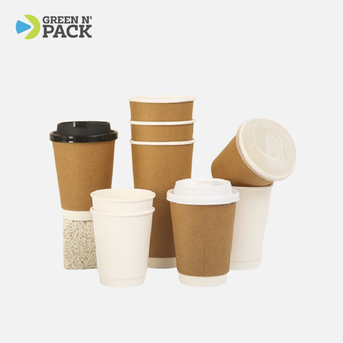 8oz kraft double wall paper hot cup