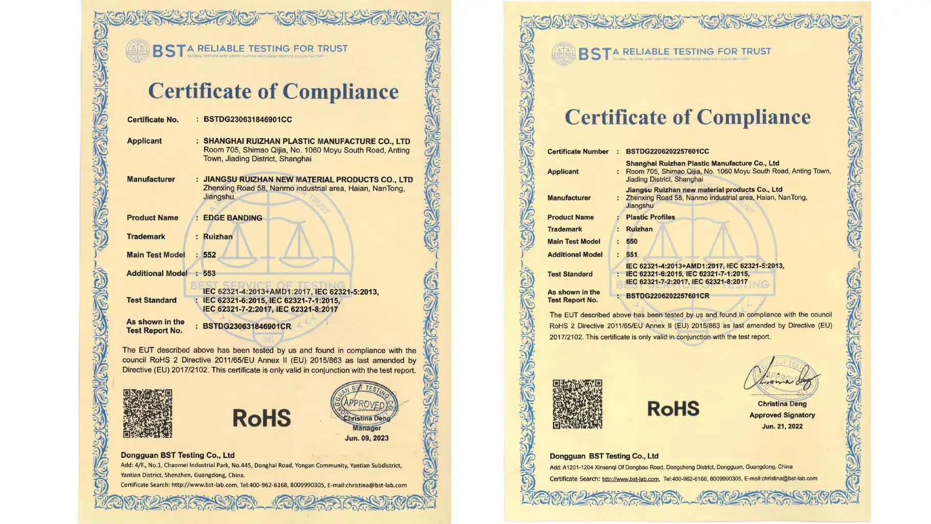 ROHS Certification