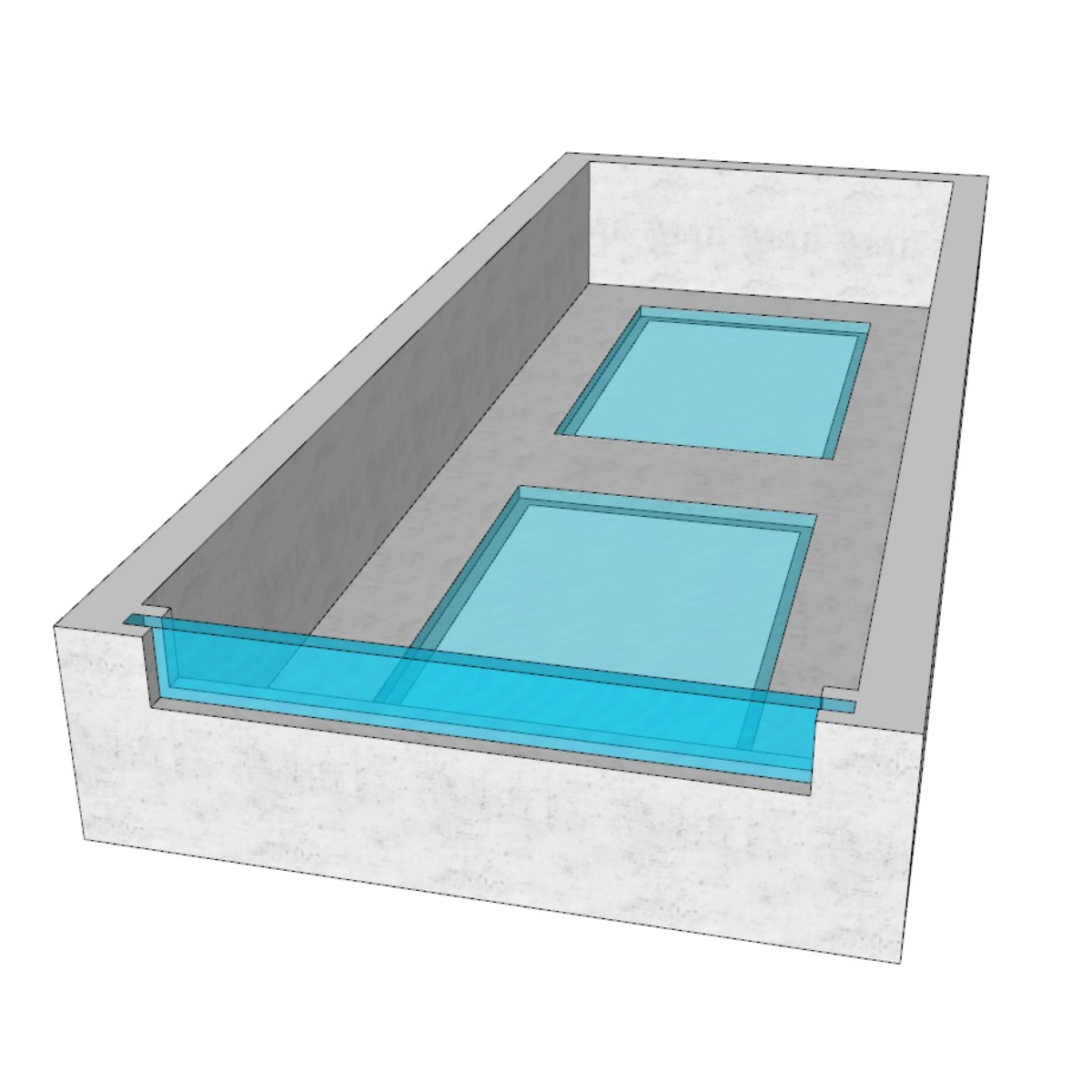 Acrylic edge panel for pool