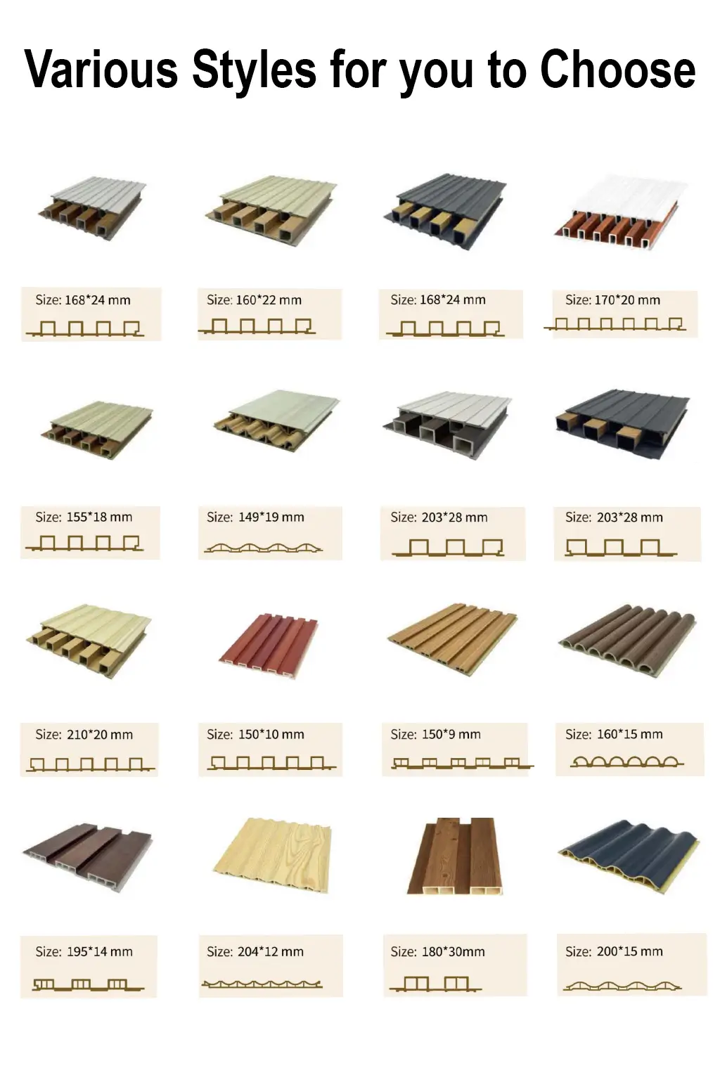 various of WPC wall panels