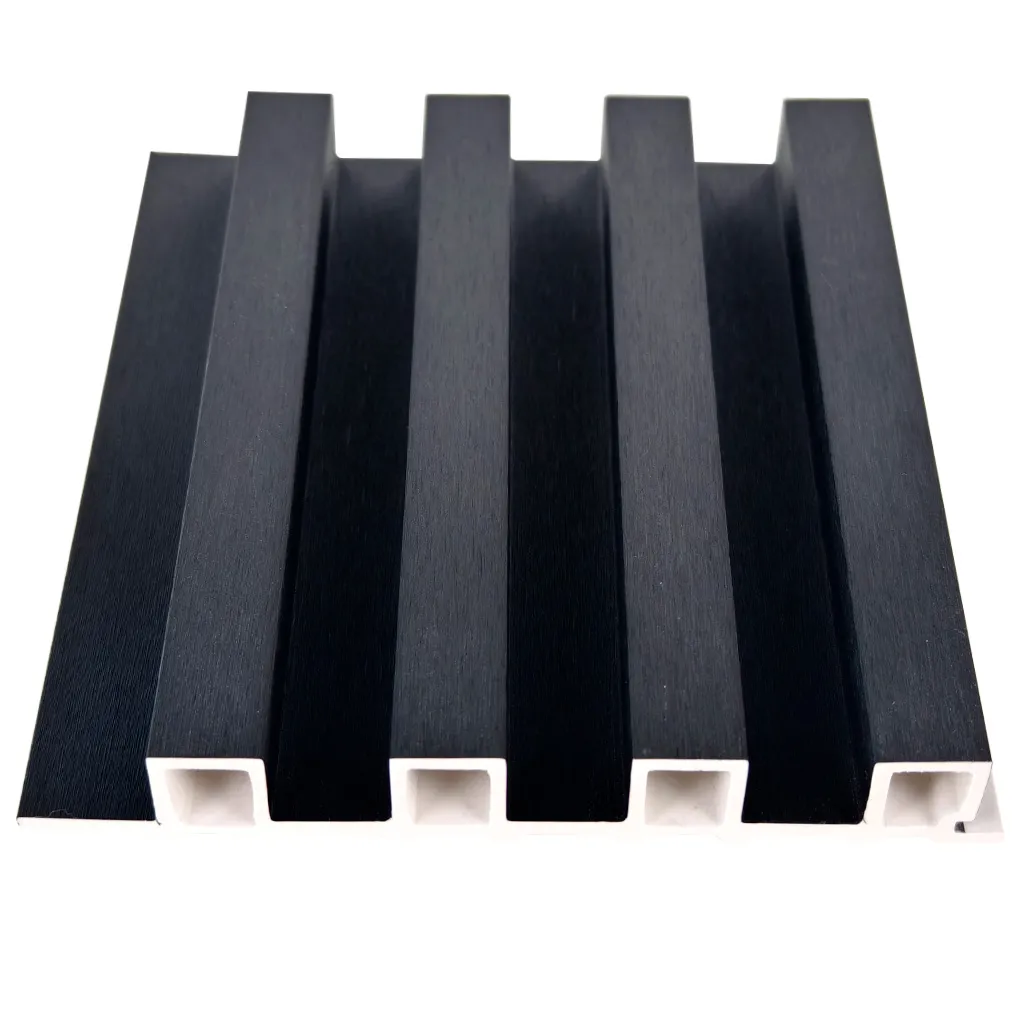 Black WPC fluted interior wall panel waterproof & fireproof for indoor decoration