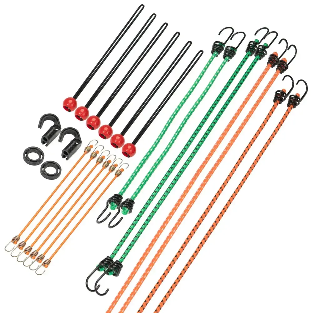 24pcs Heavy Duty Outdoor Roll Standard Bungee Cords