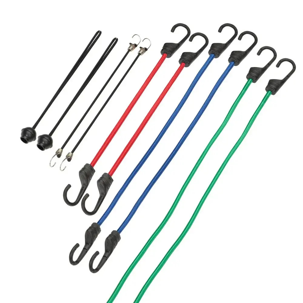 10pcs Heavy Duty Outdoor Roll Standard Bungee Cords