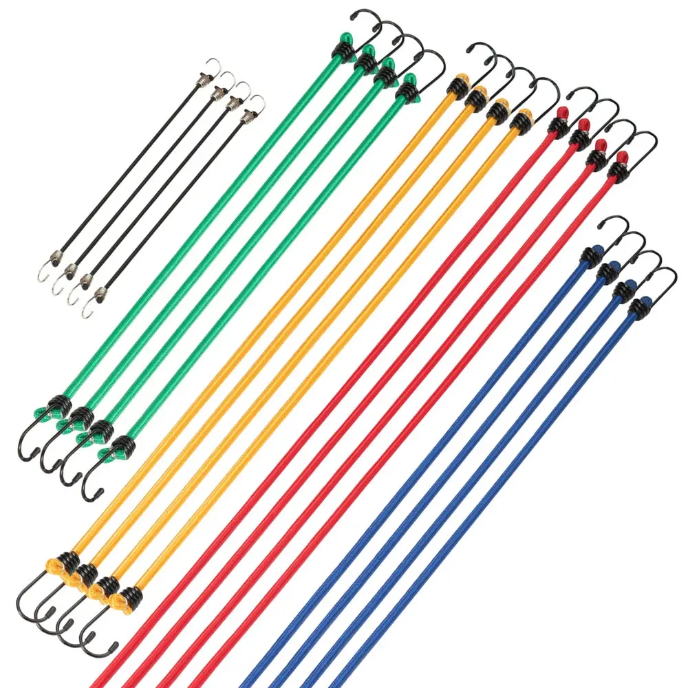 20pcs Heavy Duty Outdoor Roll Standard Bungee Cords