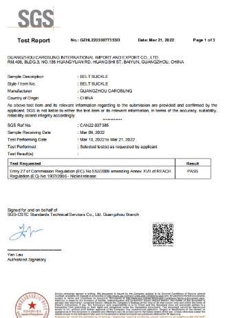 Nickel-Free Release Testing