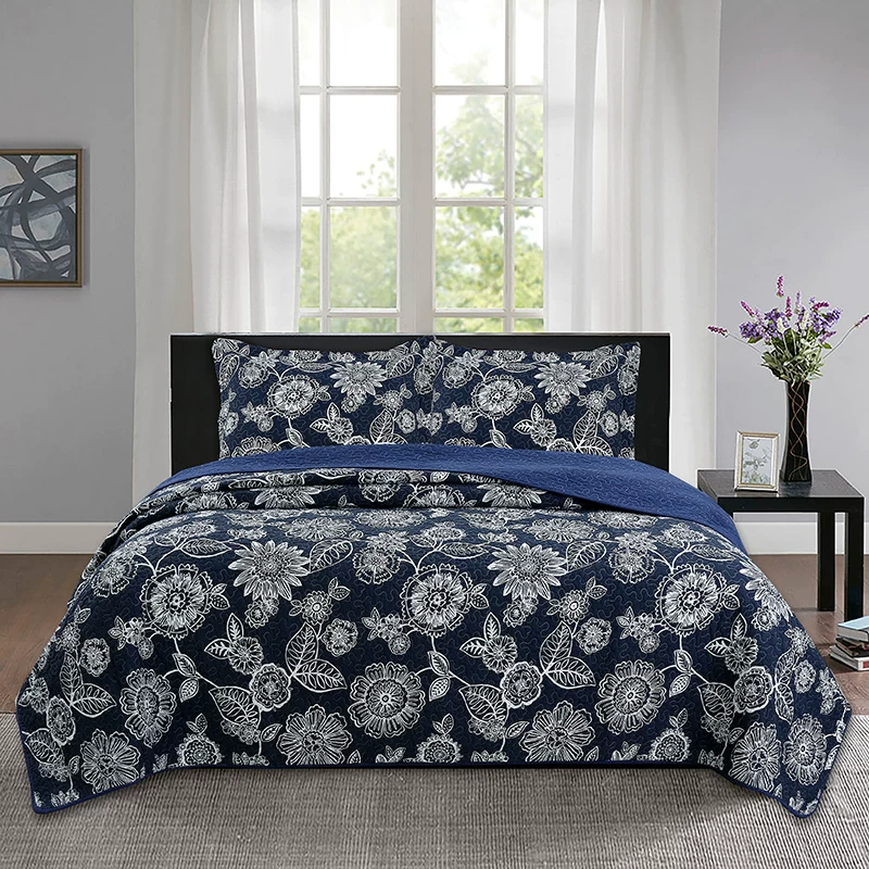 100% Cotton Blue Bedspread