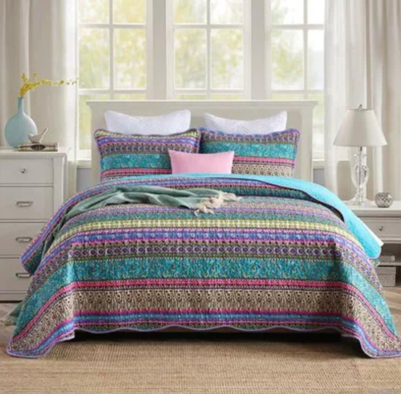 100% Cotton Blue Bedspread