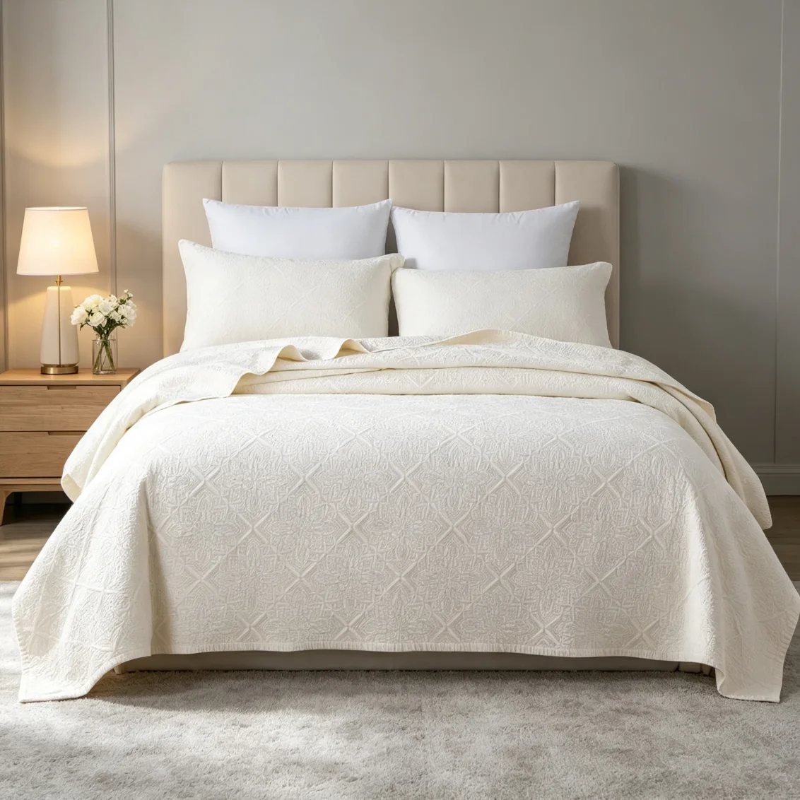 100% Cotton Light Quilted Bedspread