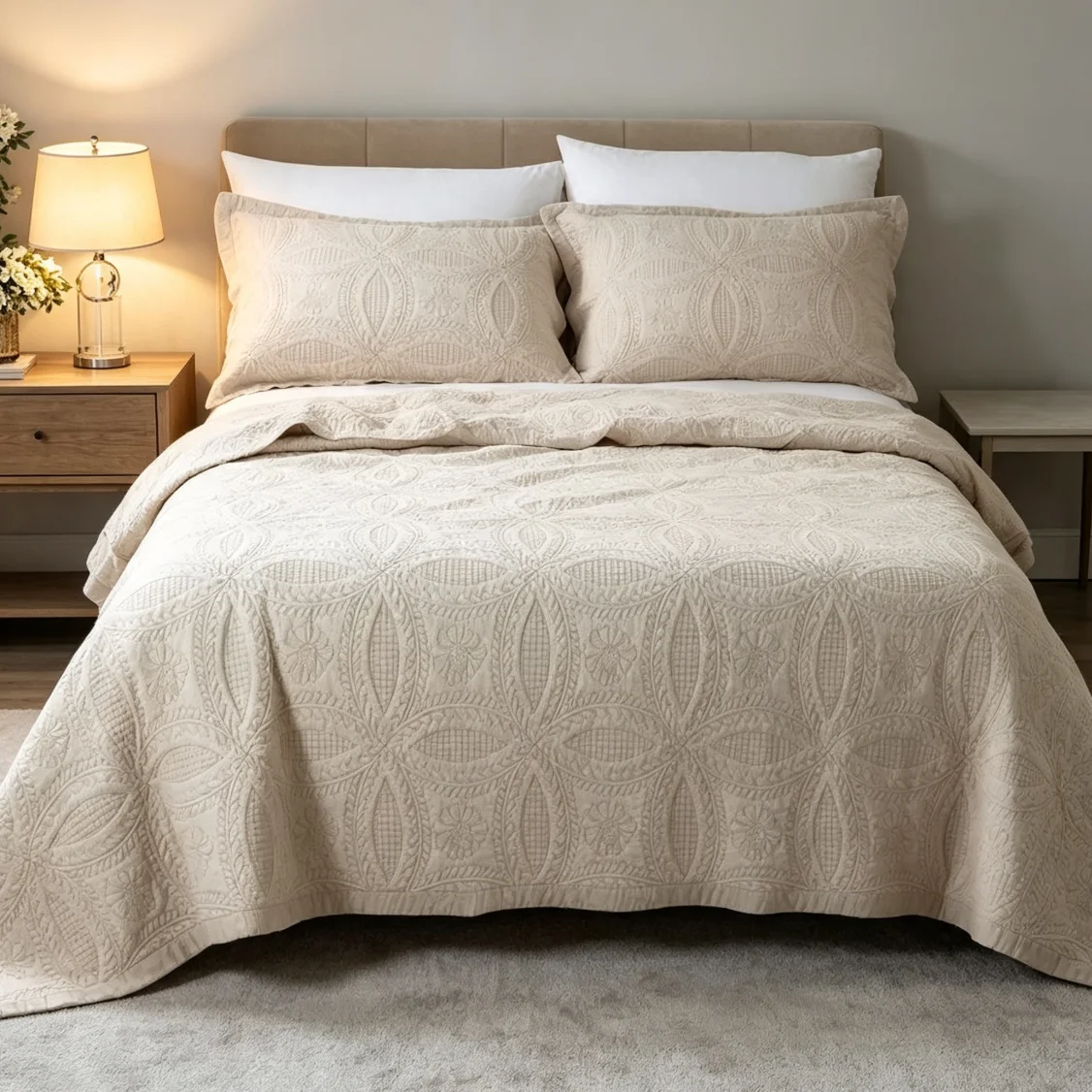 100% Cotton Light Quilted Bedspread