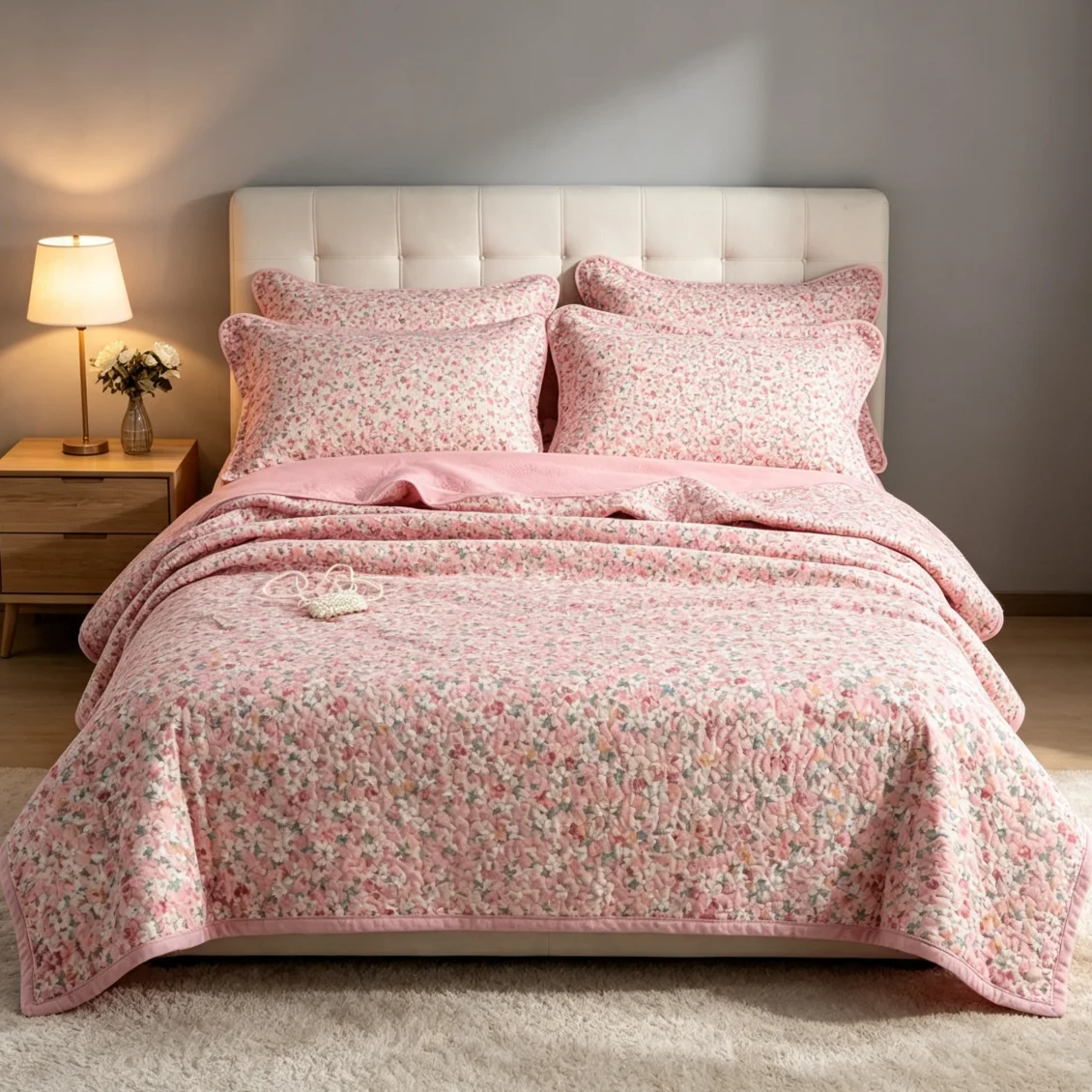 Printed 100% Cotton Floral Flower Bedspread