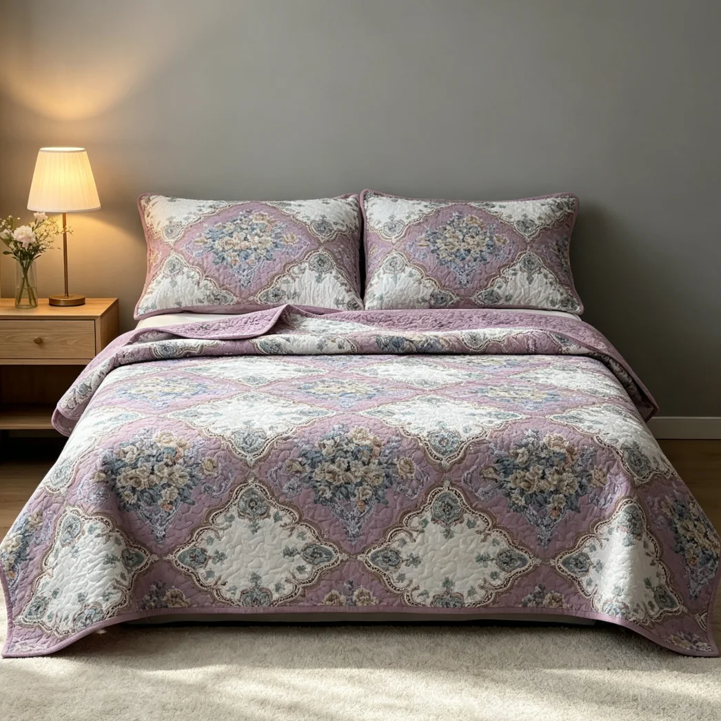 Printed 100% Cotton Floral Flower Bedspread
